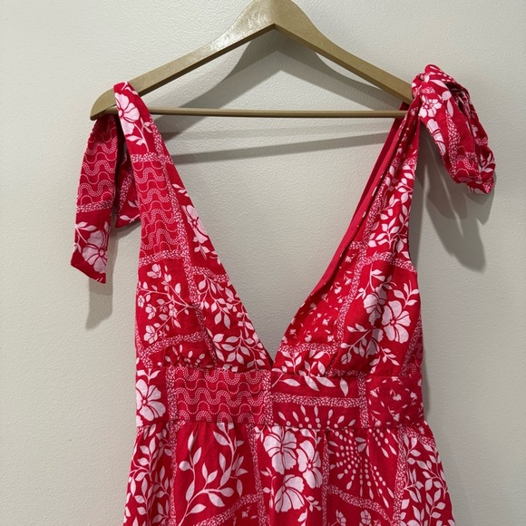 HOUSE OF HARLOW 1960 Revolve Women’s Mini Floral Tie Shoulder Bandana Dress XS - Picture 2 of 10